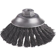 Knot Wire Cup Brushes - Flared Cup Brush, 6" Dia., 0.02" Fill, 5/8"-11 Arbor, Steel