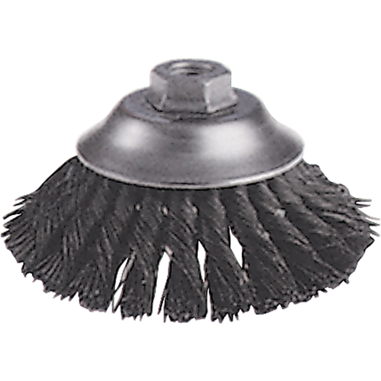 Knot Wire Cup Brushes - Flared Cup Brush, 6" Dia., 0.02" Fill, 5/8"-11 Arbor, Steel