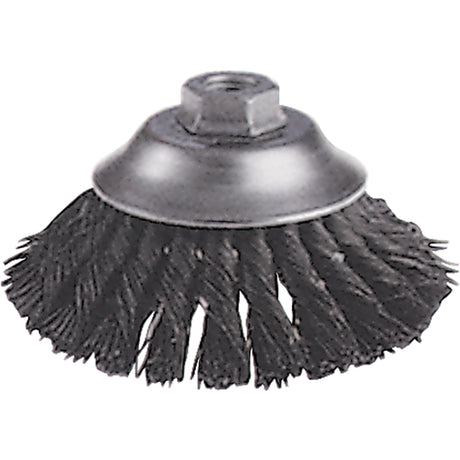 Knot Wire Cup Brushes - Flared Cup Brush, 6" Dia., 0.02" Fill, 5/8"-11 Arbor, Steel