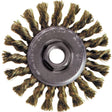 High Speed Small Grinder Knot Wire Wheel Brush, 4" Dia., 0.02" Fill, 5/8"-11 Arbor, Steel