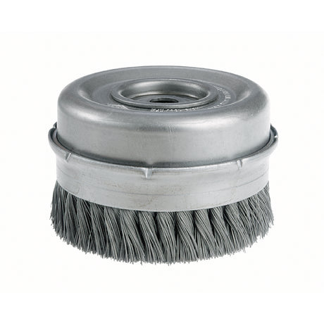 Knot Wire Cup Brushes with Bridle - Heavy-Duty, 4" Dia. x 5/8"-11 Arbor