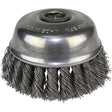 Knot Wire Cup Brushes, 4" Dia. x 5/8"-11 Arbor