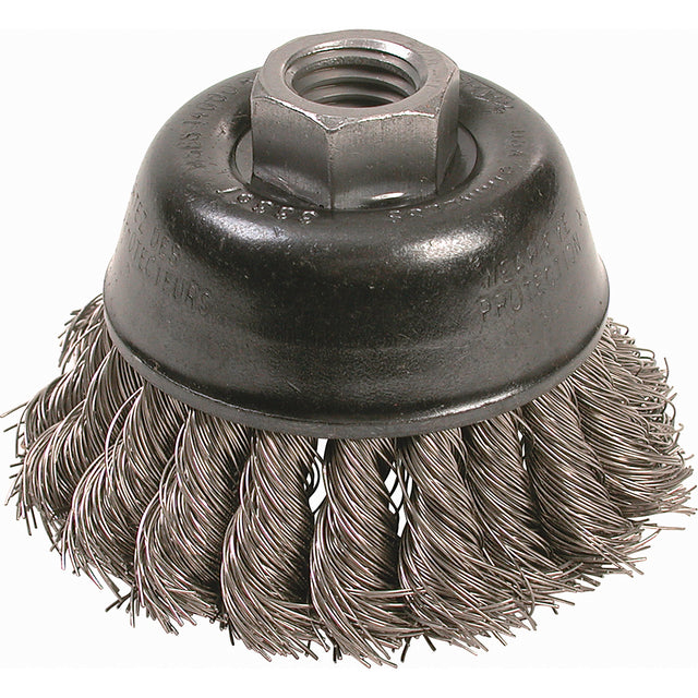 Knot Wire Cup Brushes - High Speed Small Grinder, 2-3/4" Dia. x 5/8"-11 Arbor