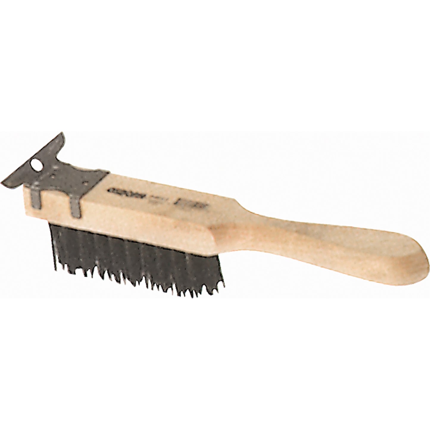 Straight Handle Scratch Brushes With Scraper, Steel, 4 x 11 Wire Rows, 11-3/8" Long
