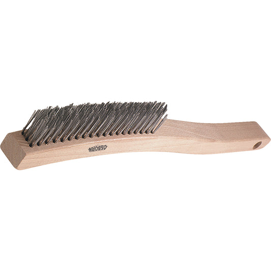 V-Trim Long Handle Scratch Brushes, Stainless Steel, 3 x 19 Wire Rows, 13-3/4" Long