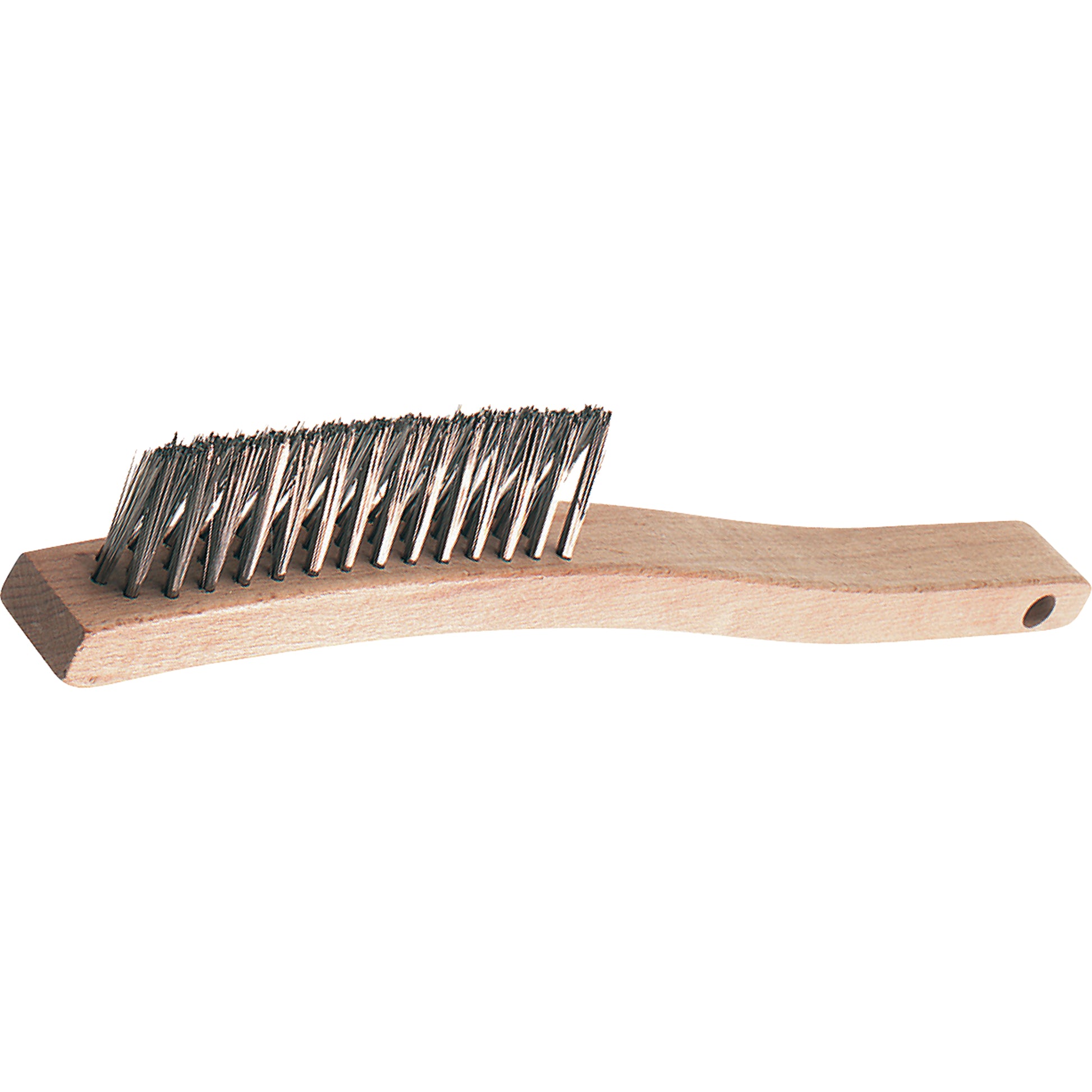 V-Groove Long Handle Scratch Brushes, Stainless Steel, 3 x 14 Wire Rows, 13-3/4" Long