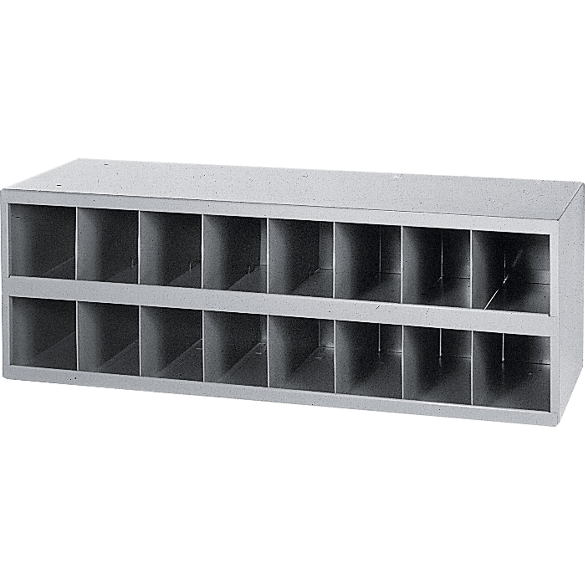 Steel Storage Bin Cabinet, 33-3/4" W x 12" D x 11-1/2" H, Grey