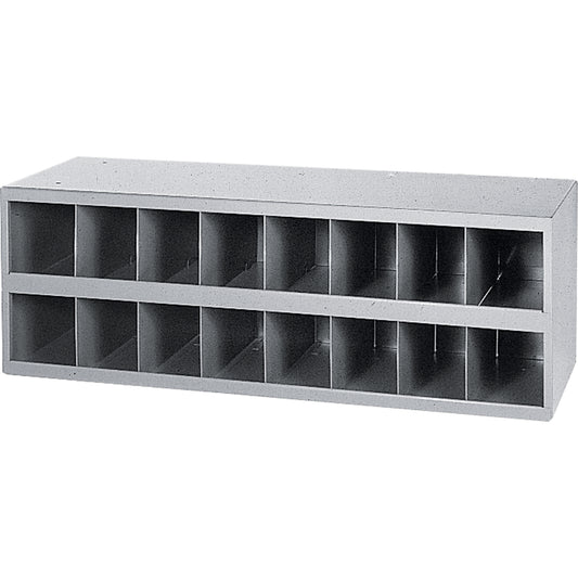 Steel Storage Bin Cabinet, 33-3/4" W x 12" D x 11-1/2" H, Grey