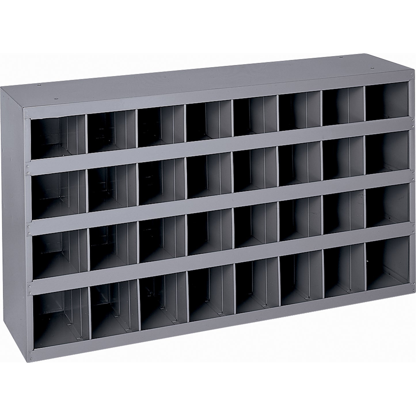 Steel Storage Bin Cabinet, 34-3/4" W x 8-1/2" D x 19-1/4" H, Grey