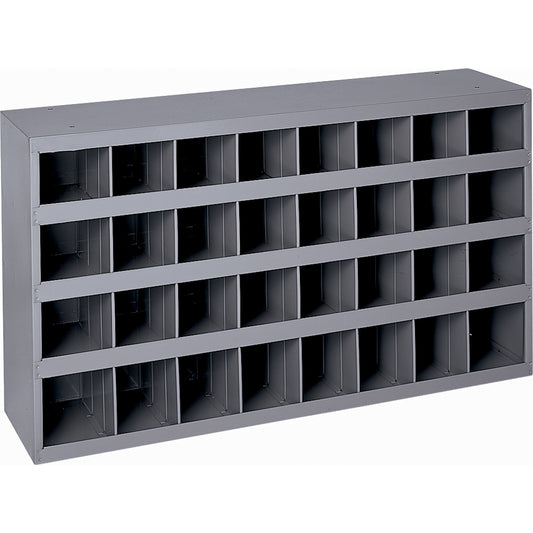 Steel Storage Bin Cabinet, 34-3/4" W x 8-1/2" D x 19-1/4" H, Grey