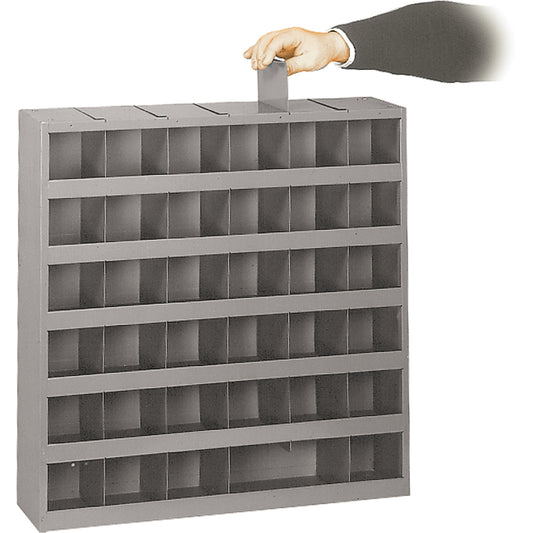 Adjustable Storage Bin Cabinet, Steel, 36 Drawers, 23-3/4" x 4-3/4" x 23-3/4", Grey