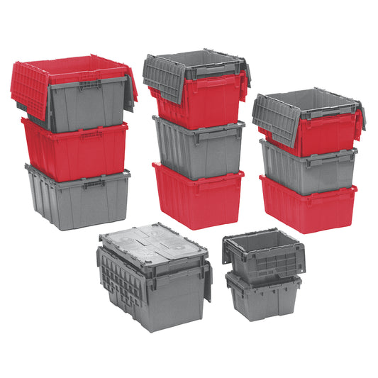 Flipak® Polyethylene Plastic (PE) Distribution Containers, 23.9" x 19.6" x 12.6", Red