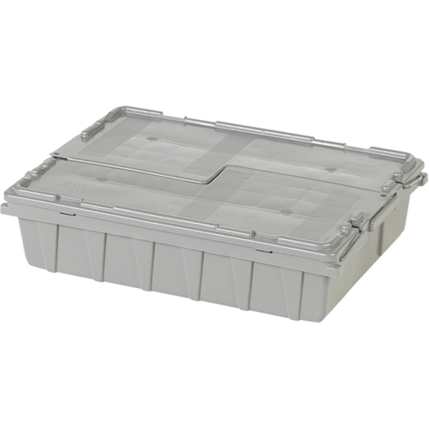 Flipak® Polyethylene Plastic (PE) Distribution Containers, 21.8" x 15.1" x 5.5", Grey