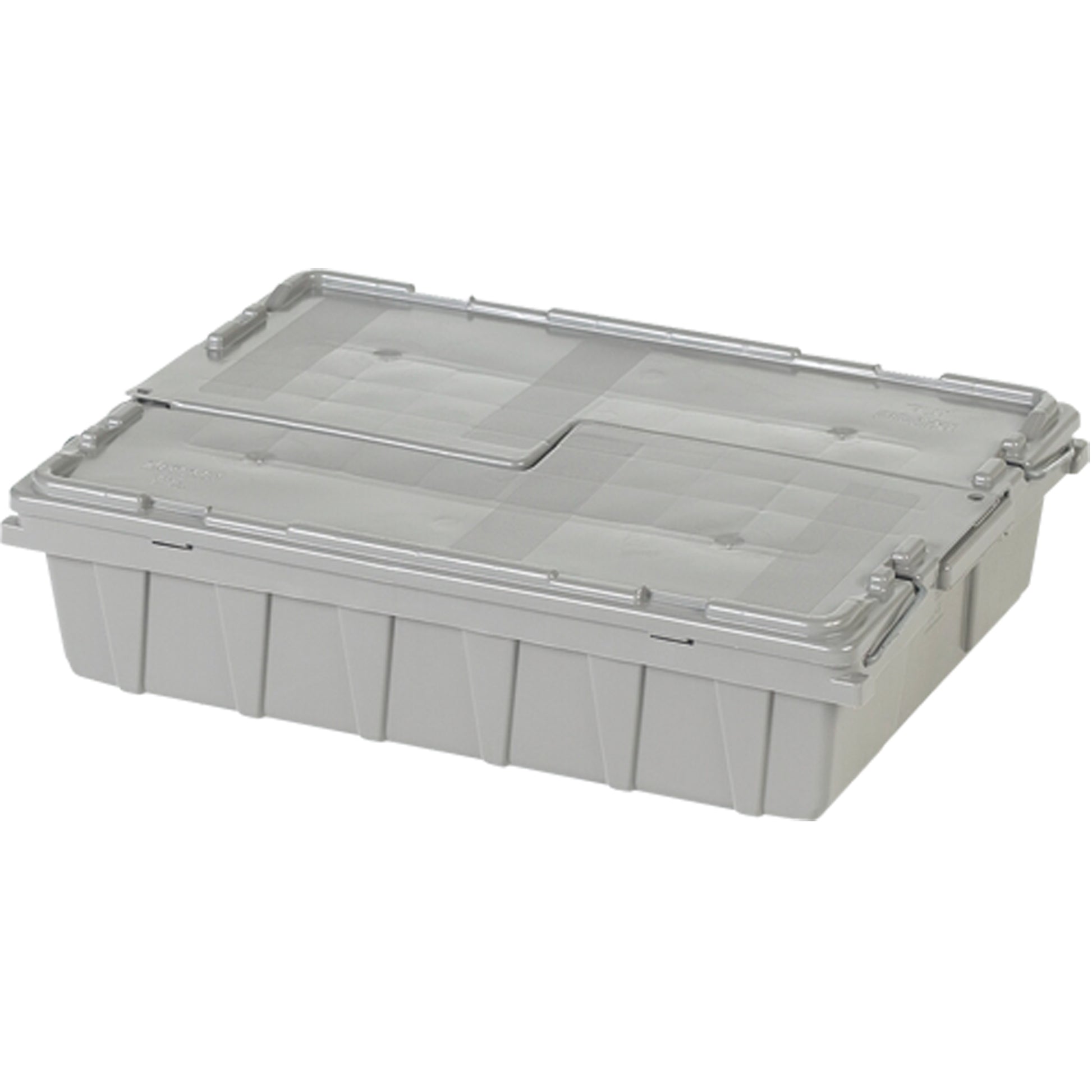 Flipak® Polyethylene Plastic (PE) Distribution Containers, 21.8" x 15.1" x 5.5", Grey