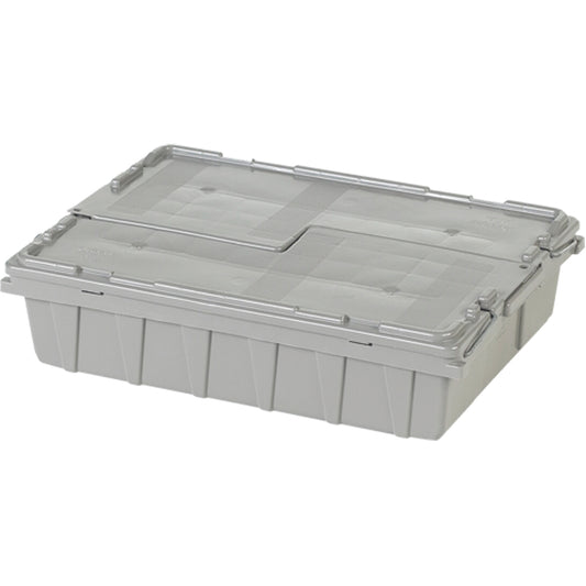 Flipak® Polyethylene Plastic (PE) Distribution Containers, 21.8" x 15.1" x 5.5", Grey