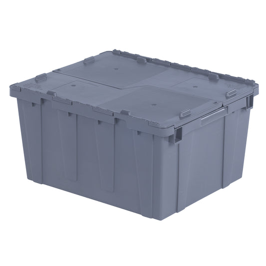 Flipak® Polyethylene Plastic (PE) Distribution Containers, 23.9" x 19.6" x 12.6", Grey