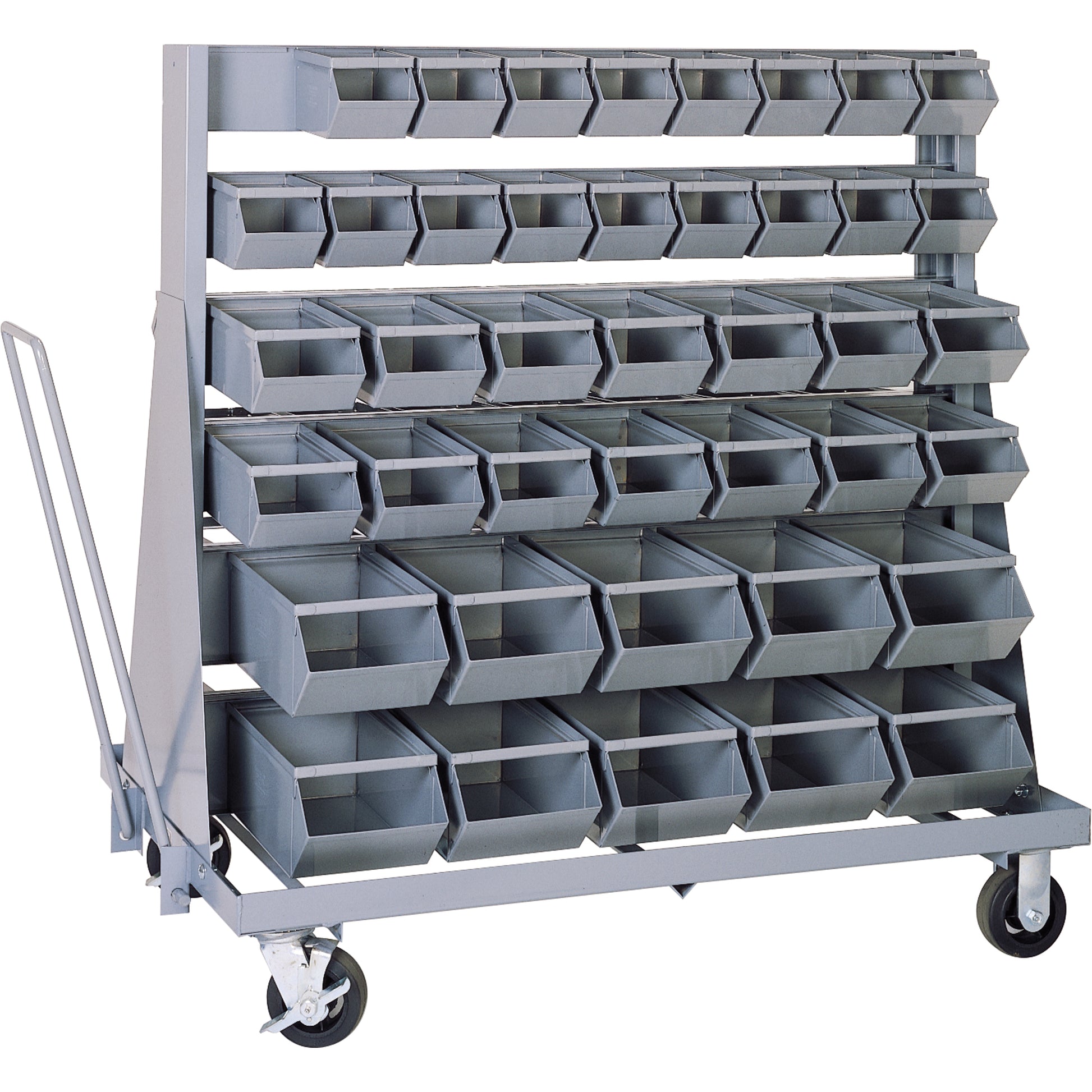 Mobile Bin Unit, Single-sided, 42 bins, 37" W x 21" D x 50-1/2" H