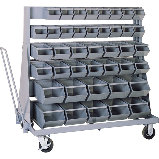 Mobile Bin Unit, Single-sided, 42 bins, 37" W x 21" D x 50-1/2" H