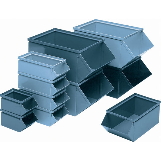Steel Bin, 100 lbs. Cap., 5-1/2" W x 12" D x 4-1/2" H, Blue