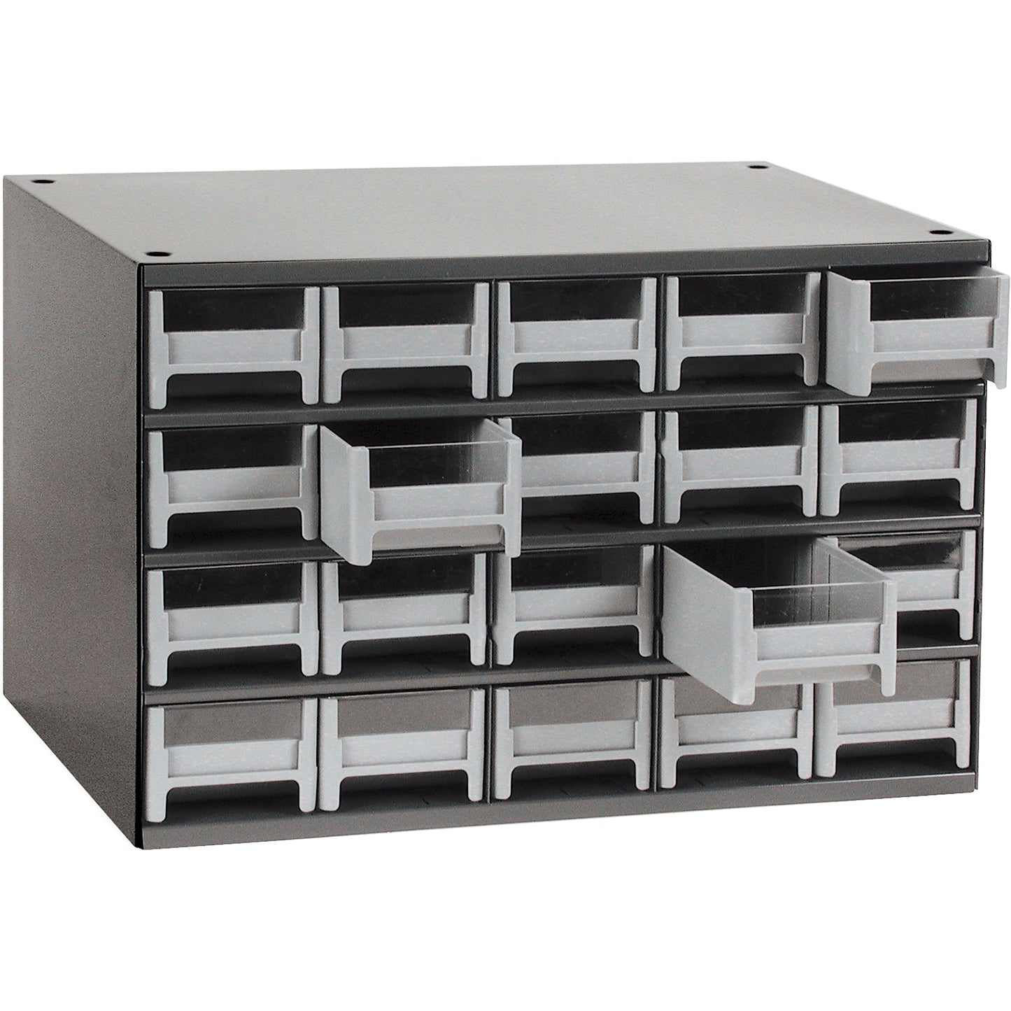 Modular Parts Cabinets, Steel, 20 Drawers, 17" x 10-9/16" x 2-1/16", Grey