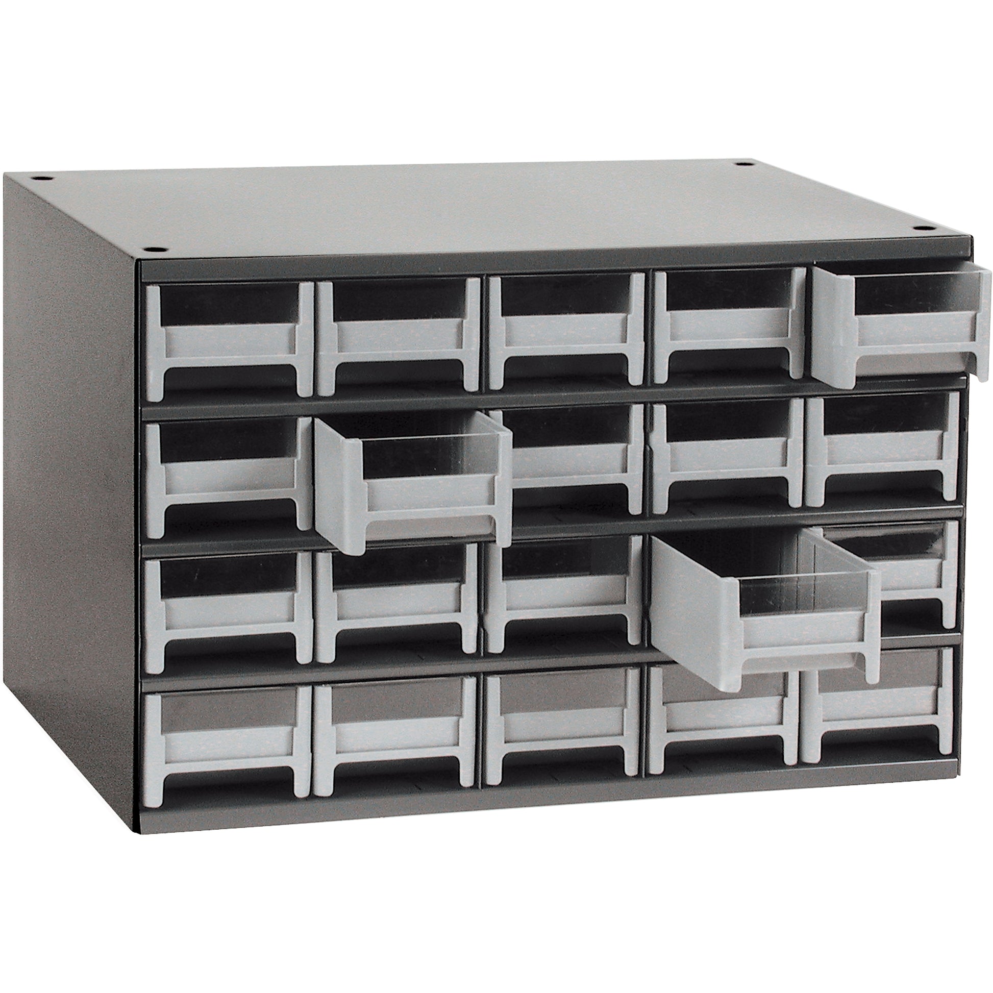 Modular Parts Cabinets, Steel, 20 Drawers, 17" x 10-9/16" x 2-1/16", Grey