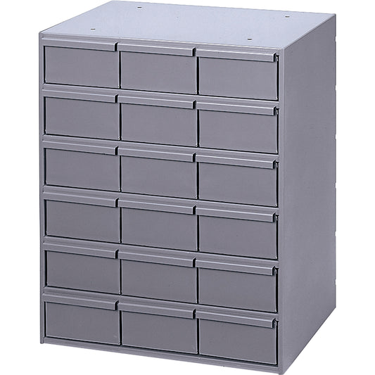 Industrial Drawer Cabinets, 18 Drawers, 17-1/4" W x 11-5/8" D x 21-1/4" H, Grey