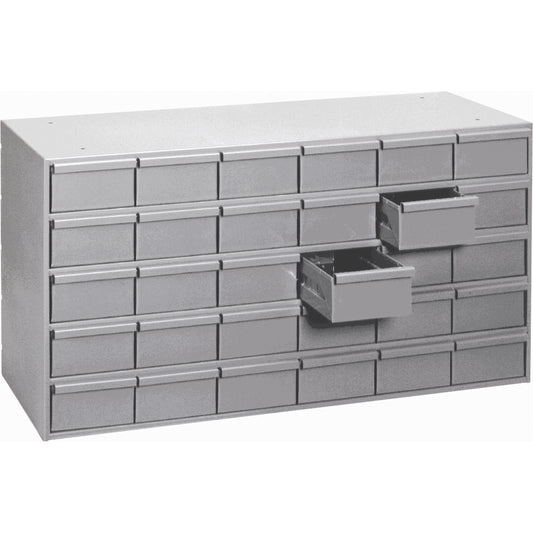 Industrial Drawer Cabinets, 30 Drawers, 33-3/4" W x 11-3/4" D x 21-1/8" H, Grey