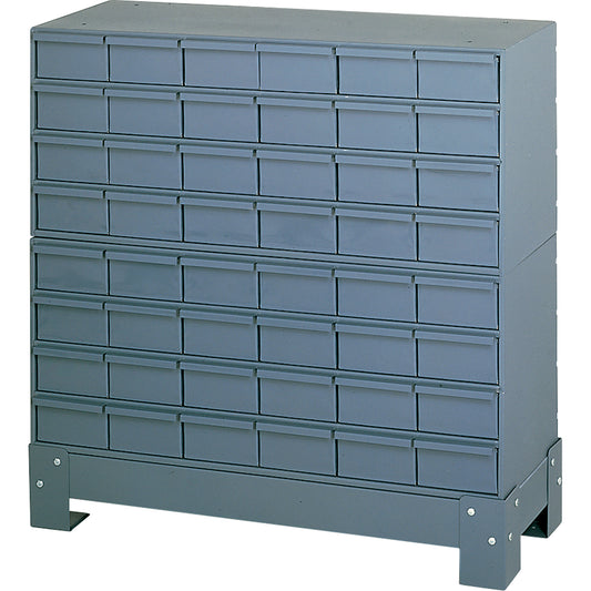 Industrial Drawer Cabinet With Base, 48 Drawers, 34-1/8" W x 12-1/4" D x 33-3/4" H, Grey