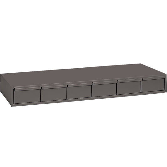 Industrial Drawer Cabinets, 6 Drawers, 33-3/4" W x 11-5/8" D x 4" H, Grey