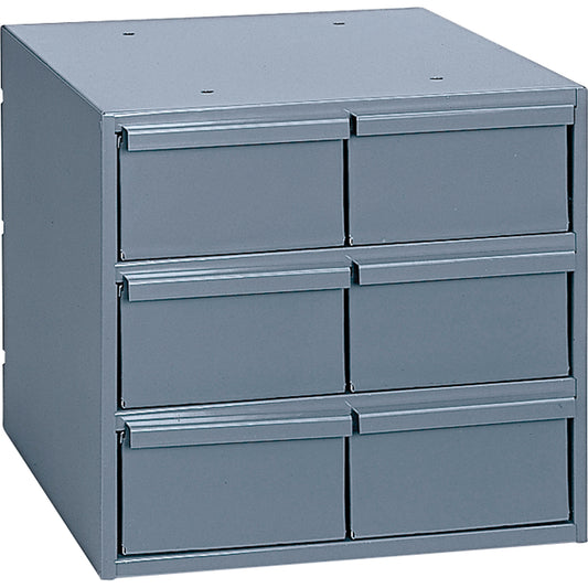 Industrial Drawer Cabinets, 6 Drawers, 11-3/4" W x 11-5/8" D x 10-7/8" H, Grey