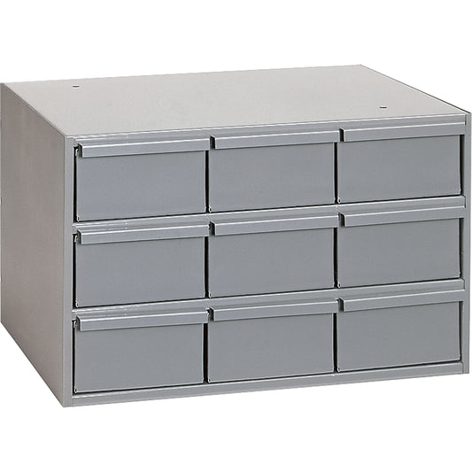 Industrial Drawer Cabinets, 9 Drawers, 17-1/4" W x 11-5/8" D x 10-7/8" H, Grey