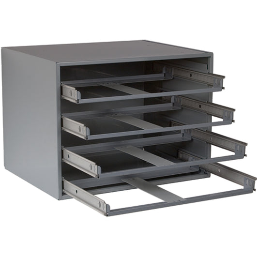 Compartment Box Cabinets, Steel, 4 Slots, 20-1/4" W x 12-1/2" D x 15" H, Grey