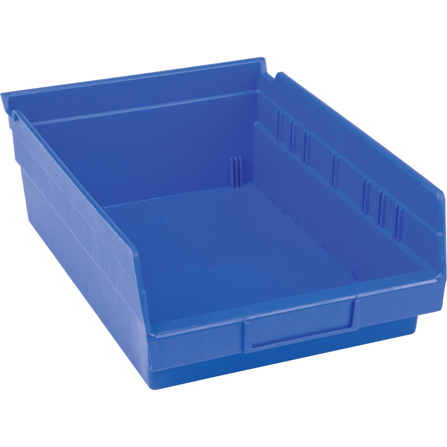 Plastic Shelf Bins, 8-3/8" W x 4" H x 11-5/8" D, Blue, 15 lbs. Capacity