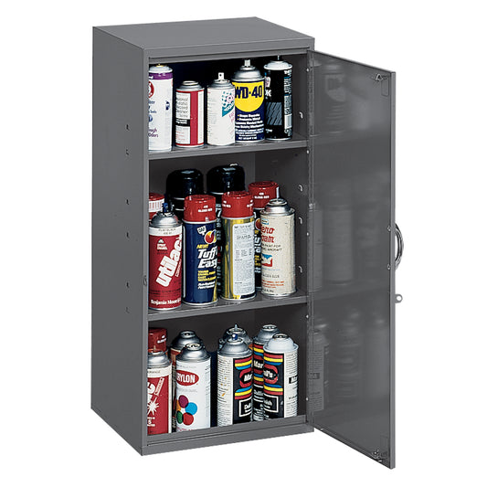 Utility Cabinet, Steel, 2 Shelves, 30" H x 13-3/4" W x 12-3/4" D, Grey