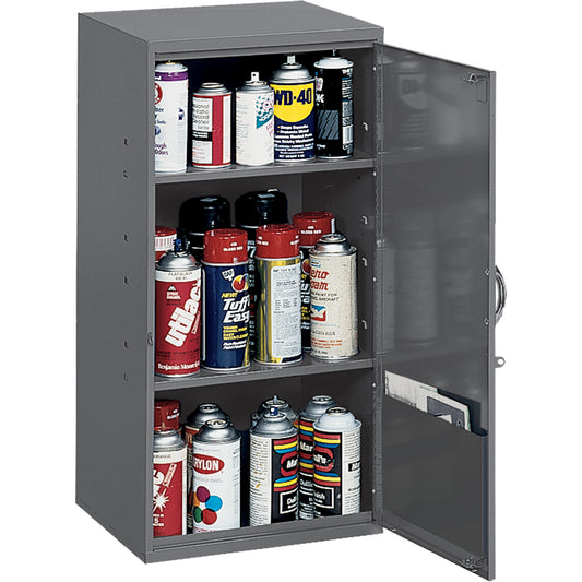 Utility Cabinet, Steel, 2 Shelves, 32-3/4" H x 19-7/8" W x 14-1/4" D, Grey