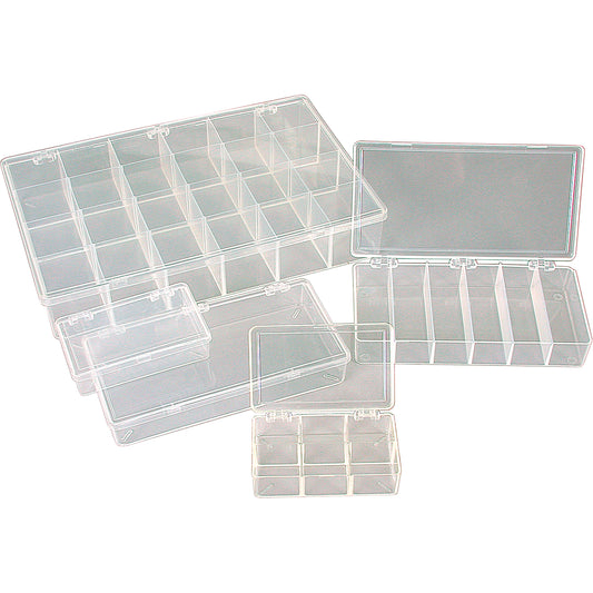 K-Resin Compartment Box, Plastic, 36 Slots, 6-9/16" W x 9-5/8" D x 1-1/2" H, Transparent