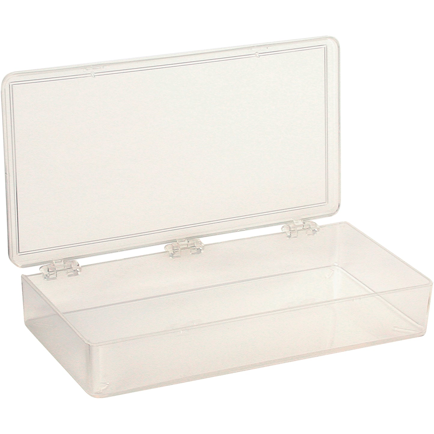 K-Resin Compartment Box, Plastic, 4" W x 8" D x 1-3/16" H, Transparent