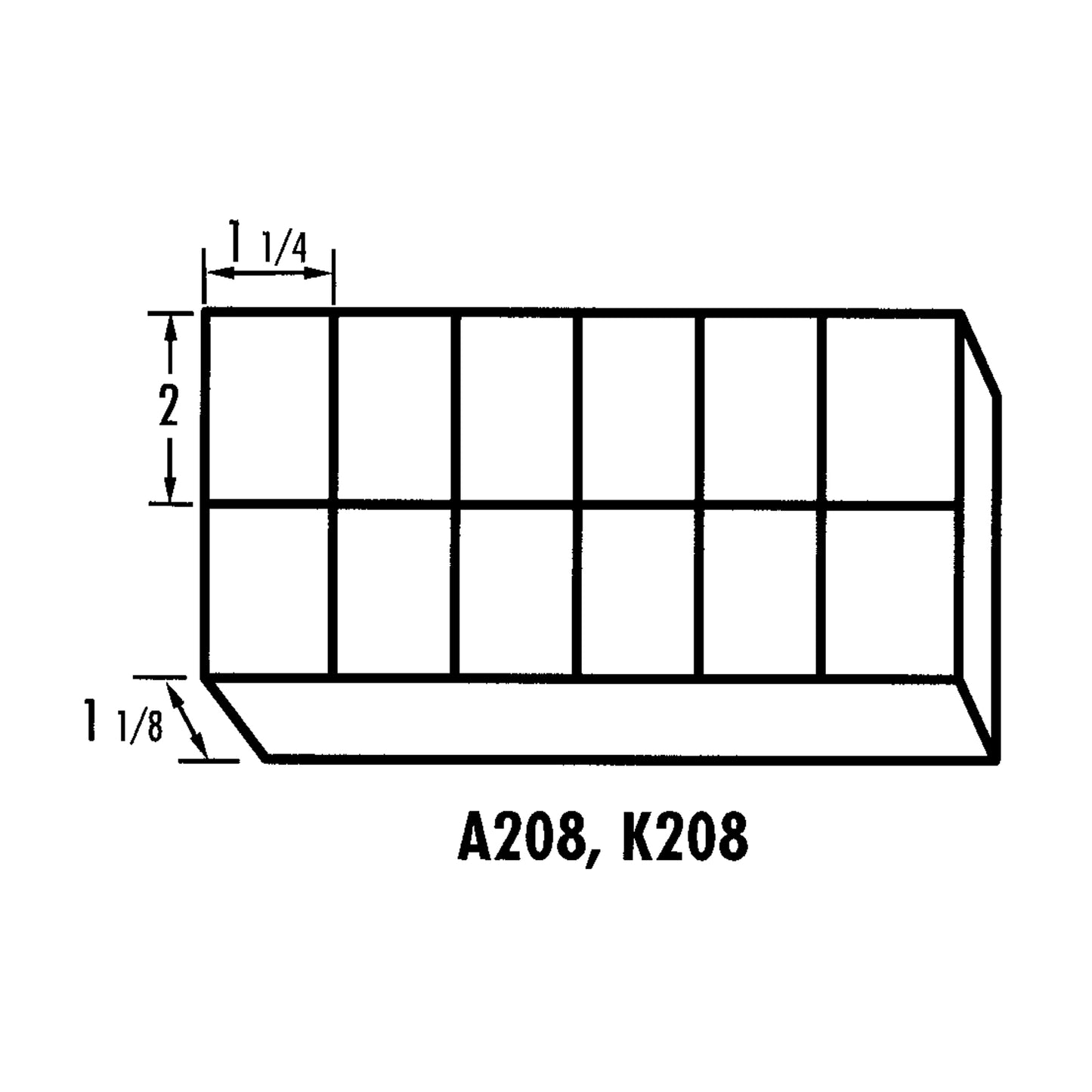 K-Resin Compartment Box, Plastic, 12 Slots, Transparent
