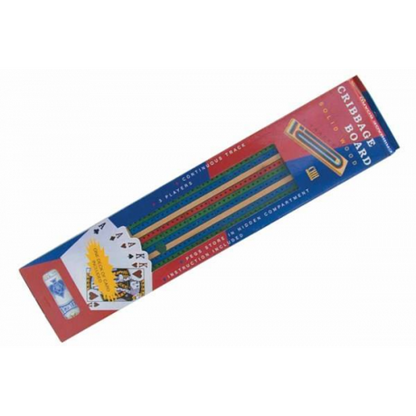 3 COLOR TRACK CRIBBAGE W/PLAYING CARDS (Case of 24)