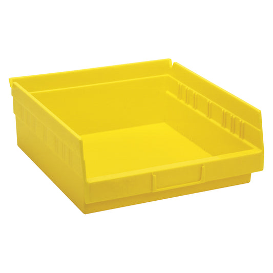 Shelf Bins, 11-1/8" W x 4" H x 11-5/8" D, Yellow, 30 lbs. Capacity