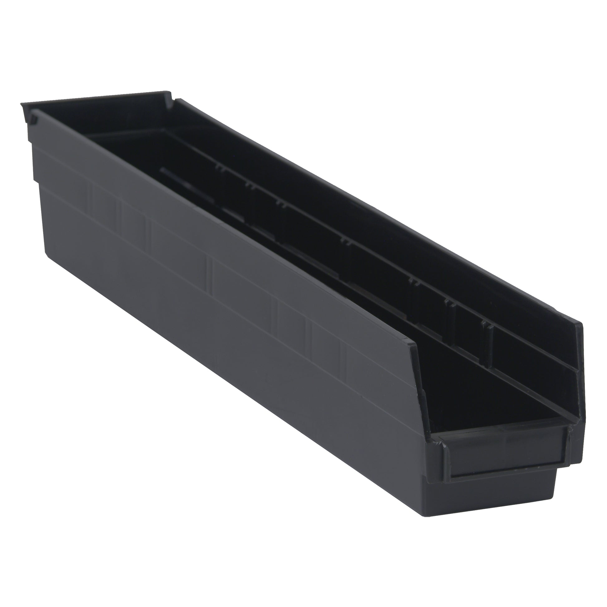 Economy Shelf Bin, 4-1/8" W x 4" H x 23-5/8" D, Black