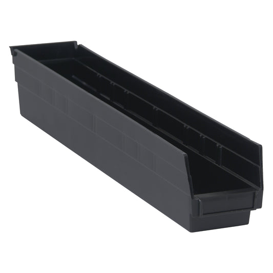 Economy Shelf Bin, 4-1/8" W x 4" H x 23-5/8" D, Black