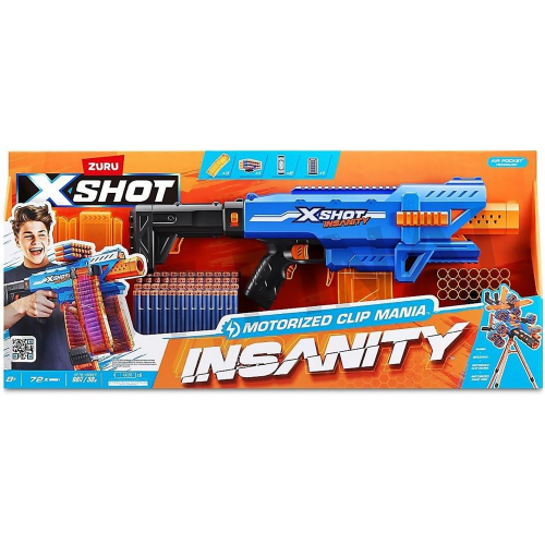 ZURU - X-SHOT - INSANITY-S1-MOTORISED CLIP BLASTER (Case of 4)