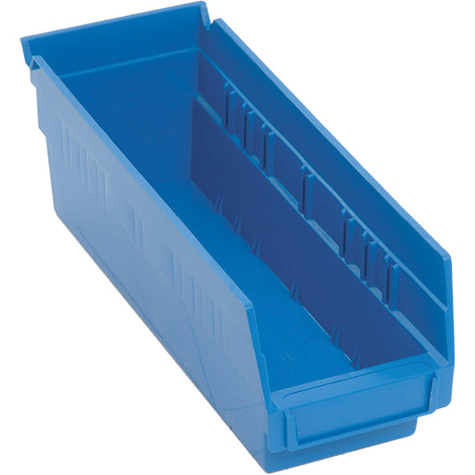 Shelf Bins, 4-1/8" W x 4" H x 11-5/8" D, Blue, 30 lbs. Capacity