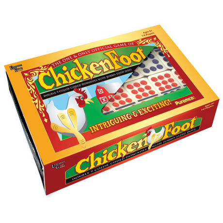 CHICKENFOOT - DOUBLE 9 - COLOR DOT - DOMINOES (Case of 12)