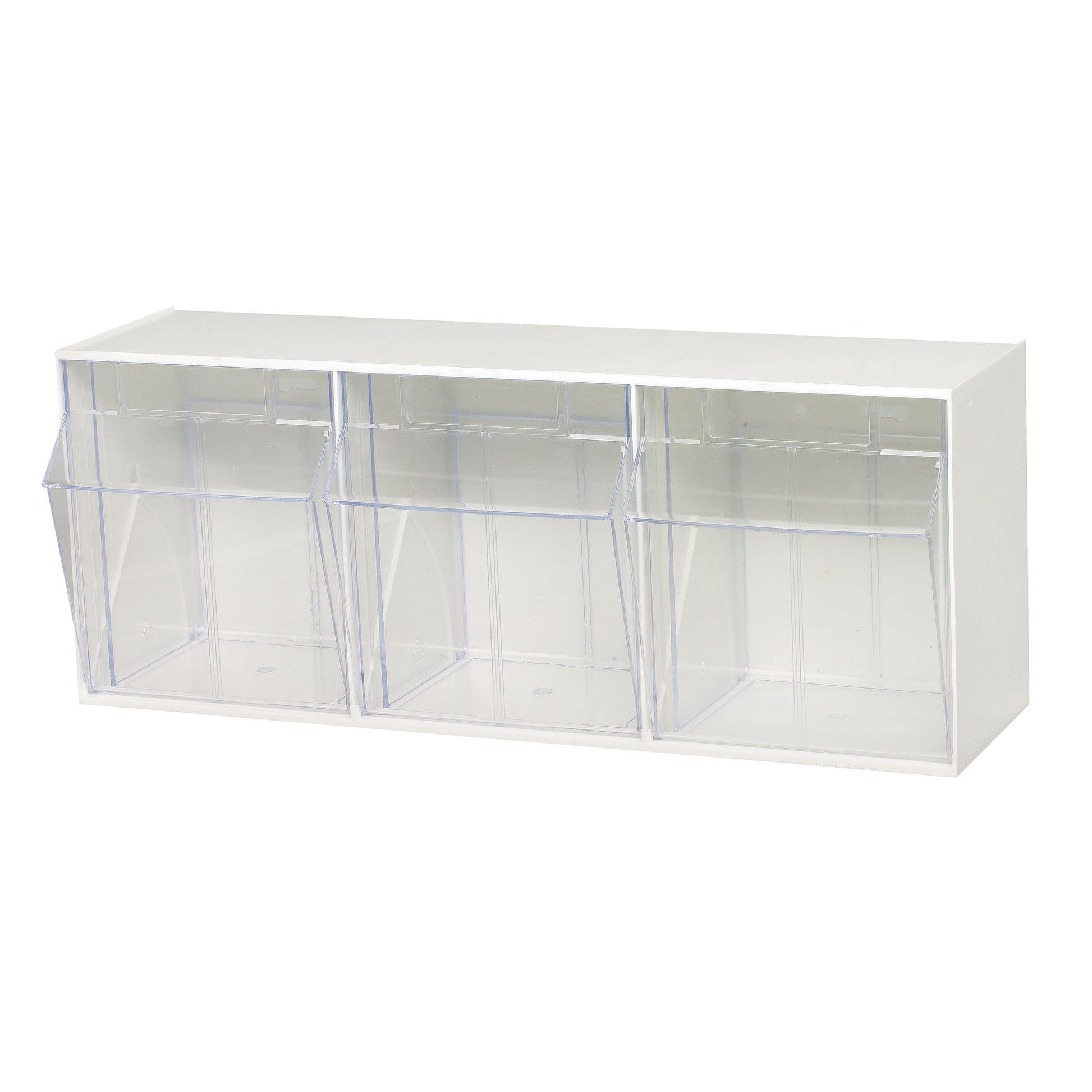Clear Tip Out Bins, 23-5/8" W x 7-3/4" D x 9-1/2" H, 3 Drawers
