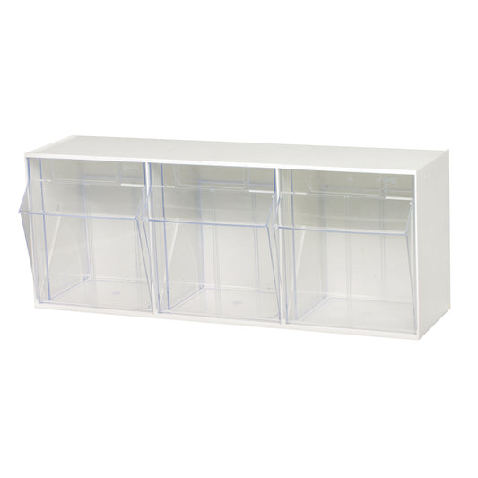 Clear Tip Out Bins, 23-5/8" W x 7-3/4" D x 9-1/2" H, 3 Drawers