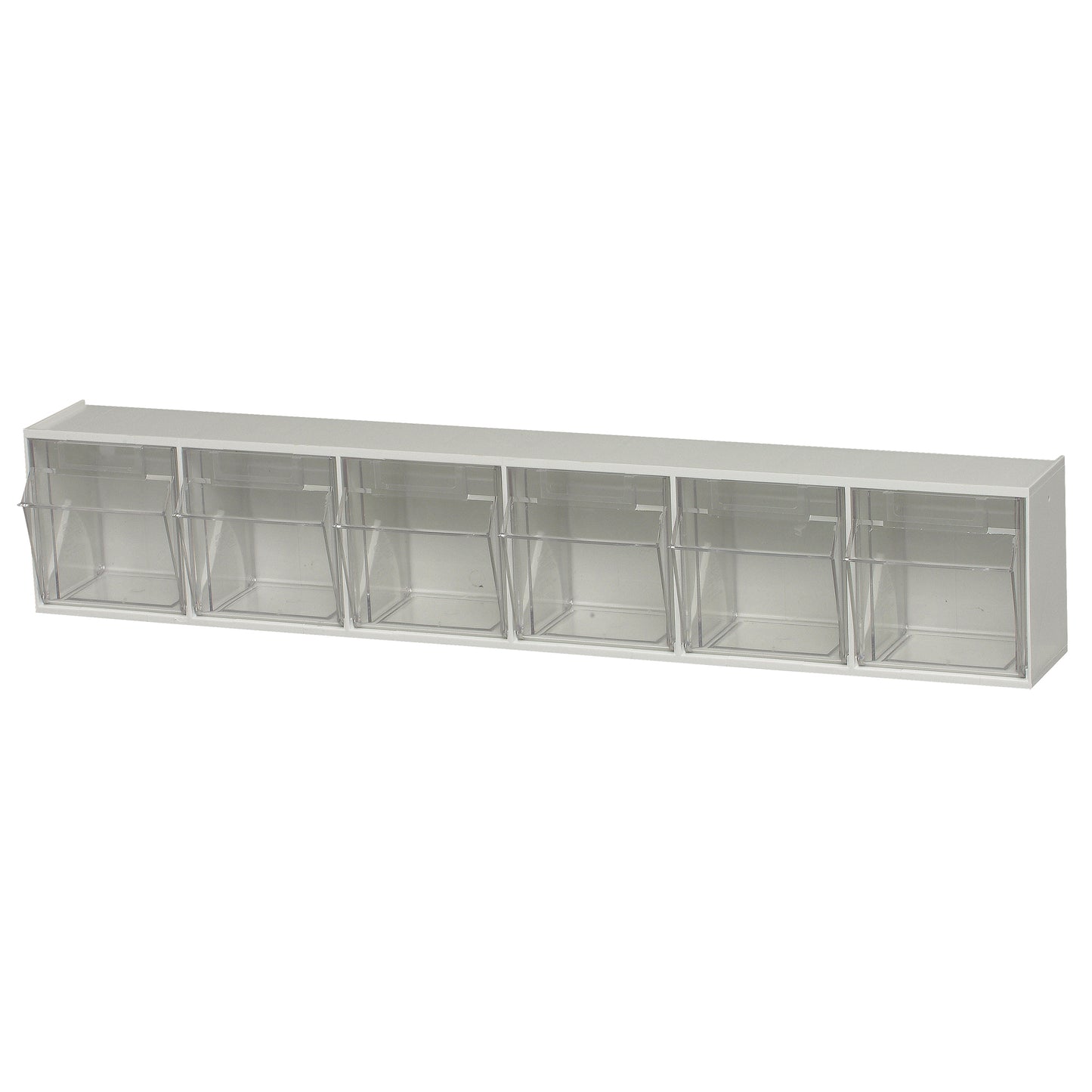 Clear Tip Out Bins, 23-5/8" W x 3-5/8" D x 4-1/2" H, 6 Drawers