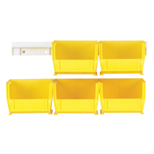 Hang-n-Stack Bin Complete Package, 4-1/8" W x 3" H x 7-3/8" D, Yellow