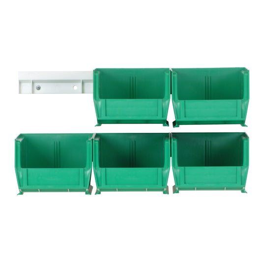 Hang-n-Stack Bin Complete Package, 4-1/8" W x 3" H x 7-3/8" D, Green